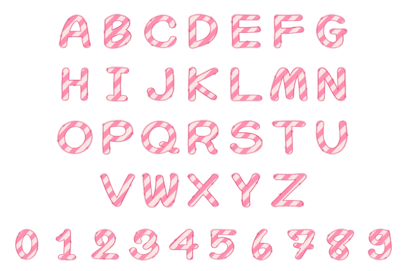 Retro Stripes Font PNG with transparent background - Preview 4