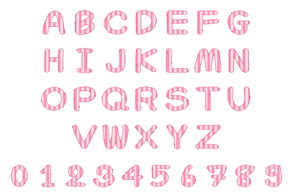 Retro Stripes Font PNG with transparent background - Preview 5