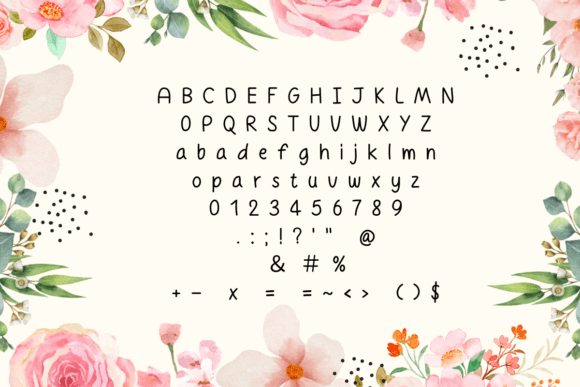 Roses Valentines Font PNG with transparent background - Preview 1