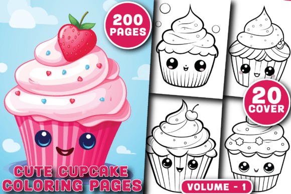 200 Cute Cupcake Coloring Pages for Kids