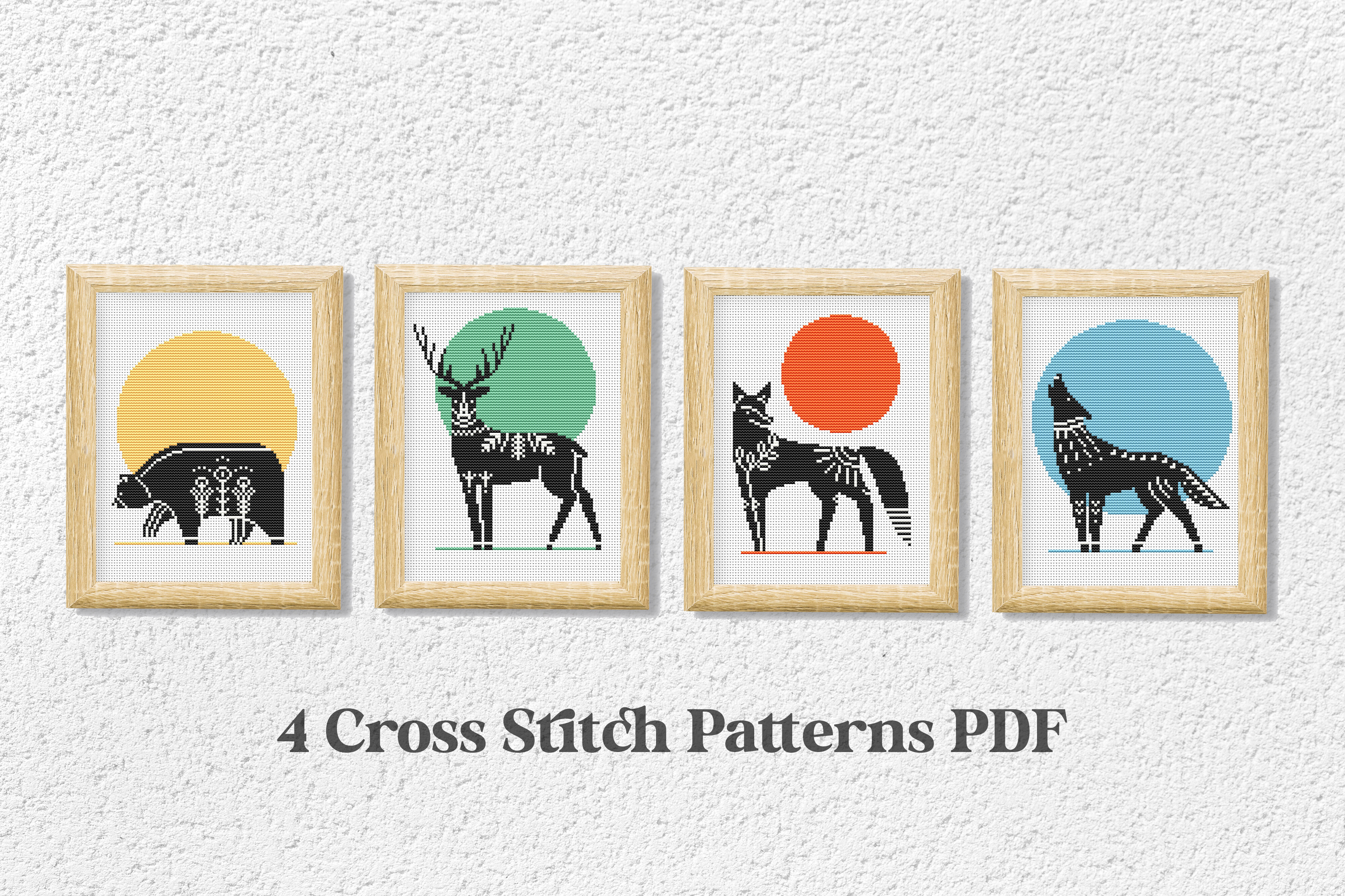 4 Scandinavian Cross Stitch Patterns PDF