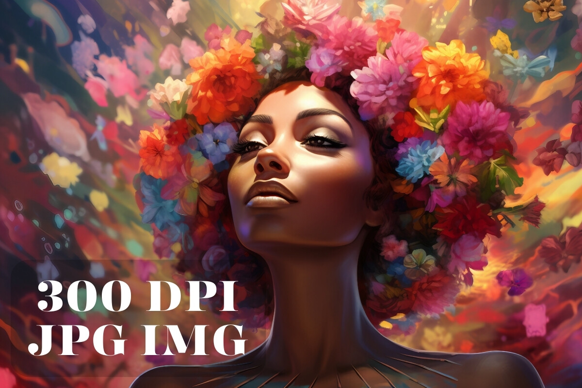 African American Flower Goddess 570 Graphic by Whimsy Girl · Creative ...