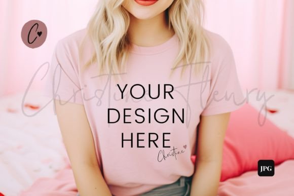 Bella Canvas 3001 Pink Mockup