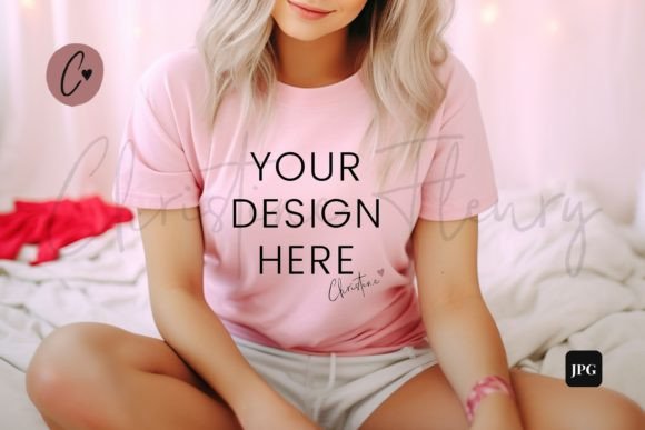 Bella Canvas 3001 Pink Mockup