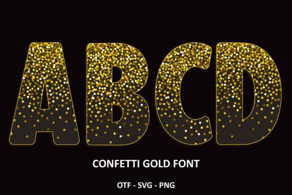 Confetti Gold Font - Preview 1