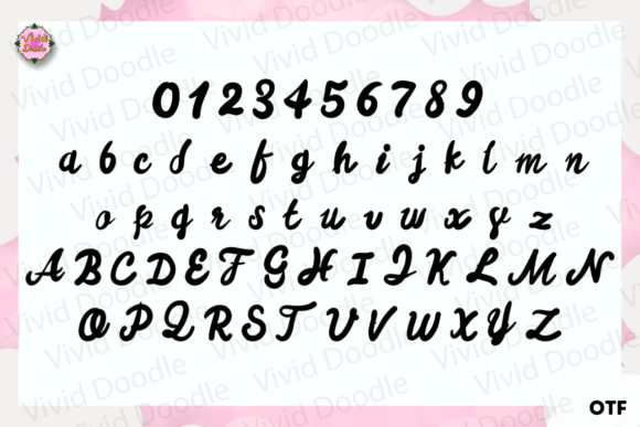 Curly Love Font PNG with transparent background - Preview 1