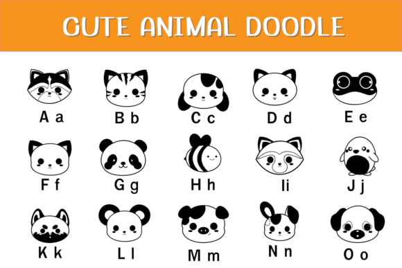 Cute Animal Doodle Font - Preview 1