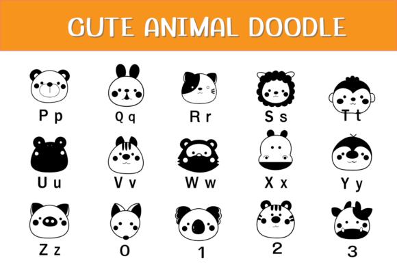 Cute Animal Doodle Font - Preview 2