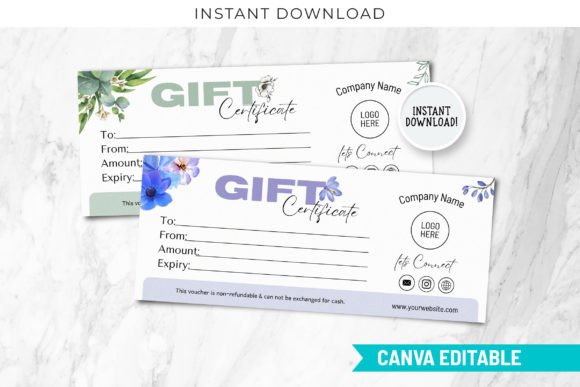 Editable Floral Gift Certificate Canva