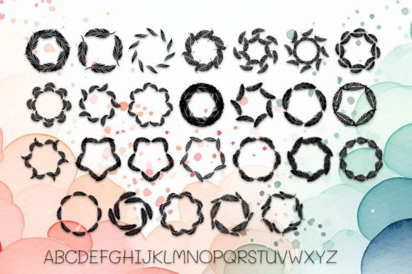 Feather Badge Font PNG with transparent background - Preview 1
