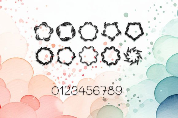 Feather Badge Font PNG with transparent background - Preview 2
