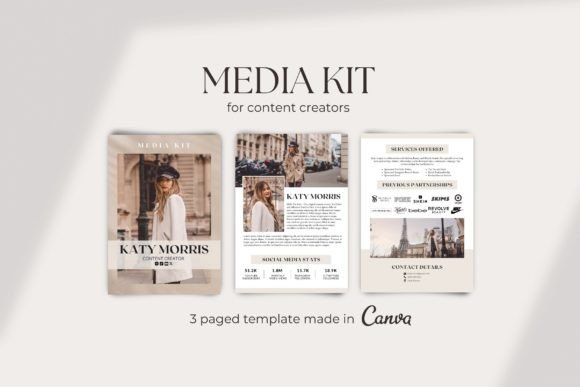 Media Kit Template for Content Creator Graphic Social Media Templates By Business Chic Studio
