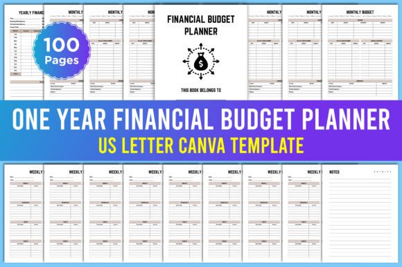 One Year Financial Budget Planner Canva