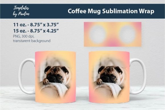 Pink Yellow Photo Mug Sublimation Wrap Graphics