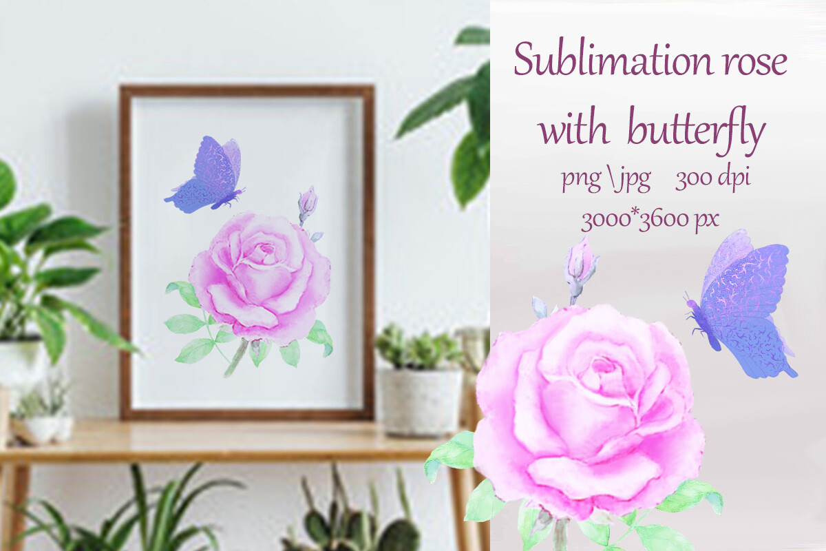Rose, Butterfly, PNG Graphic by TixonovaN.U · Creative Fabrica