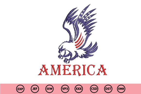American Eagle Flag Stylized
