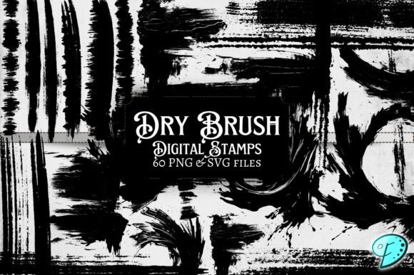 Dry Brush Digital Stamps PNGs and SVGs