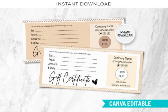 Editable Gift Certificate Template Canva