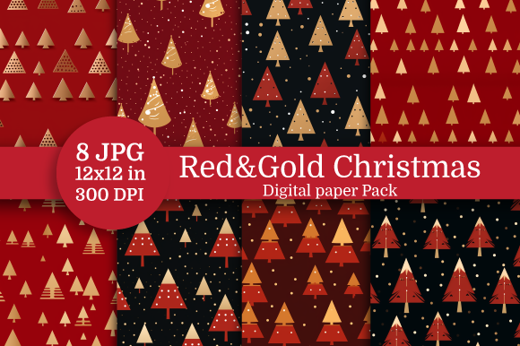 Luxury Christmas Digital Paper Graphic by Nam Tiwa · Creative Fabrica