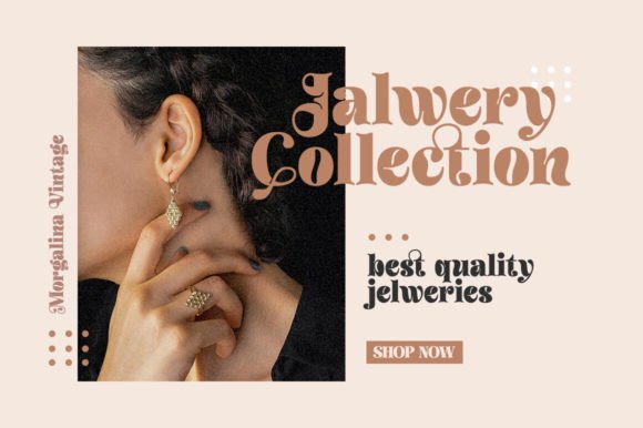 Morgalina Vintage Font PNG with transparent background - Preview 4