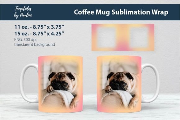 Pink Yellow Photo Mug Sublimation Wrap Graphics