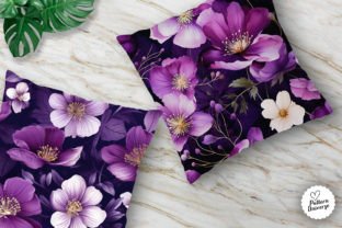 Purple Pressed Flowers Digital Papers Graphic by Pattern Universe ...