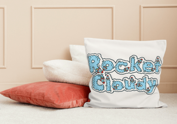 Rocket Cloudy Font PNG with transparent background - Preview 2