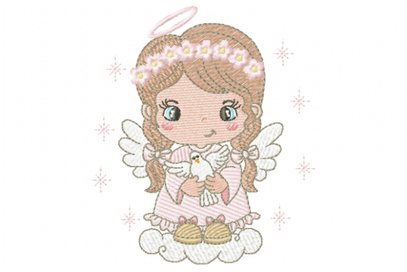 Angel Girl Embroidery Design