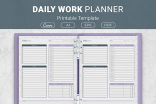 Daily Work Planner Template Graphic by JUNDI · Creative Fabrica