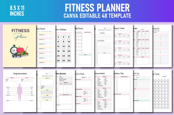 Fitness Planner Canva KDP