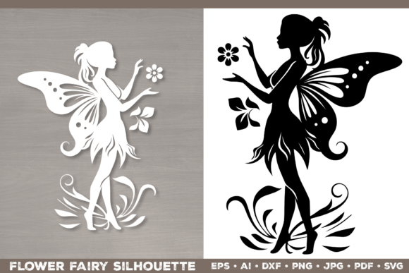Cute Flower Fairy Silhouette SVG Bundle Bundle · Creative Fabrica