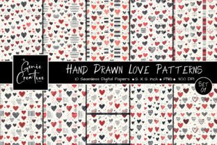 Hand Drawn Love Seamless Patterns Set 1 Graphic by ...