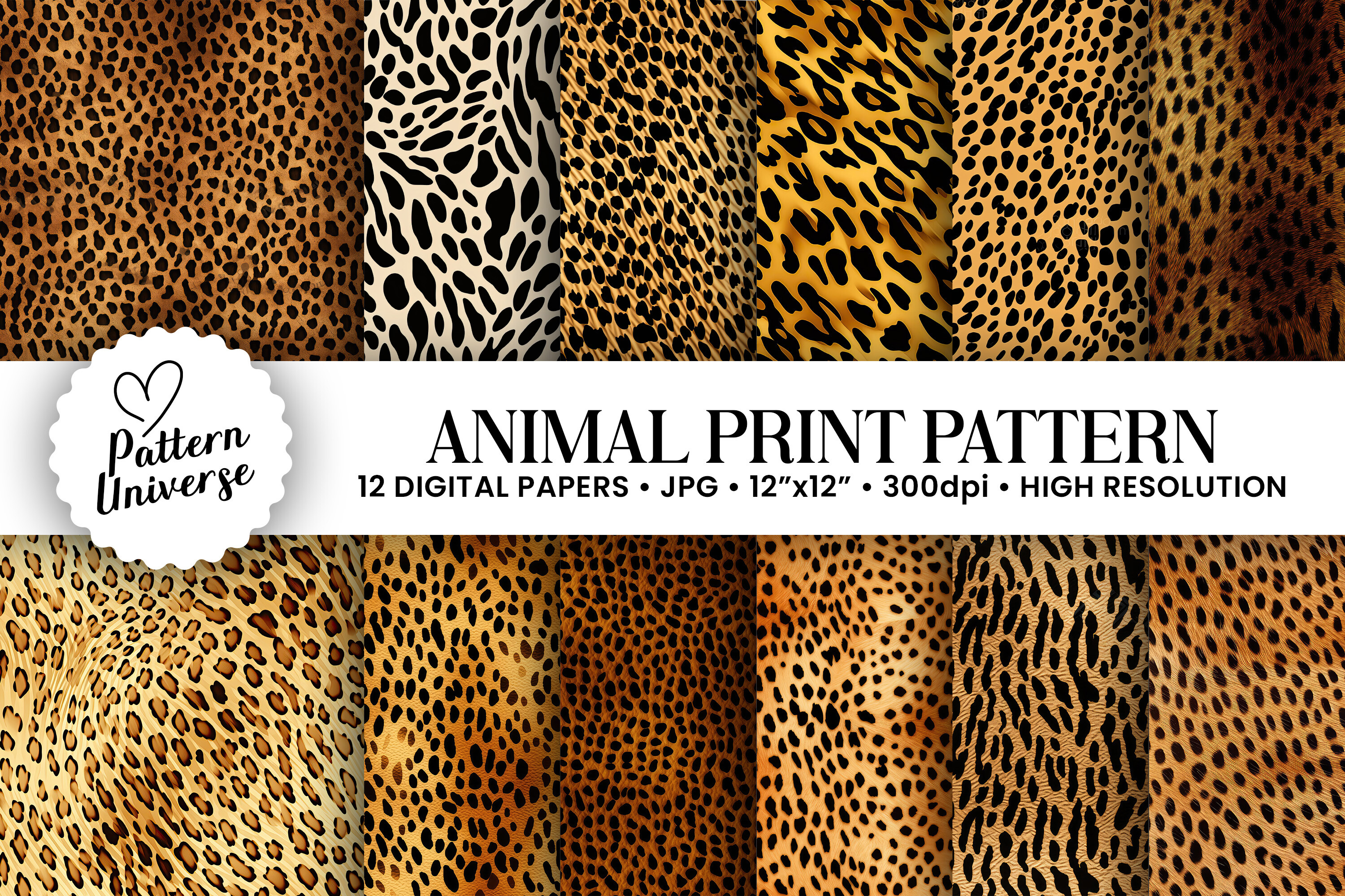 Leopard Print Pattern Digital Papers