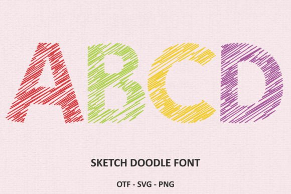 Sketch Doodles Font PNG with transparent background - Preview 1