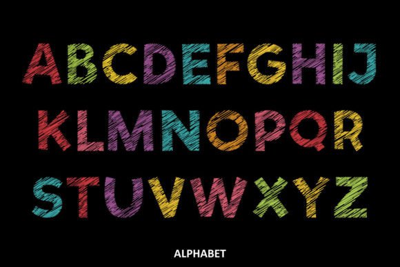 Sketch Doodles Font PNG with transparent background - Preview 2