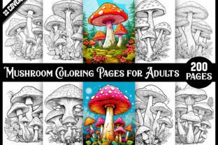 200 Mushroom Coloring Pages for Adults Graphic by WinSum Art · Creative ...