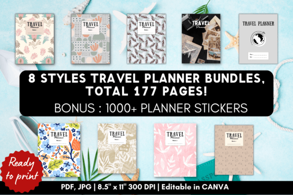 8 Travel Planner Template Bonus Stickers Graphic by MikuWaku · Creative ...