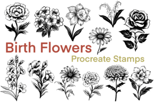 Birth Flowers Procreate Brush Stamp Set Graphic by Aliss Art · Creative ...