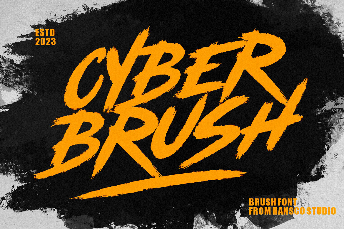 Cyber Brush preview: edgy urban brush display font