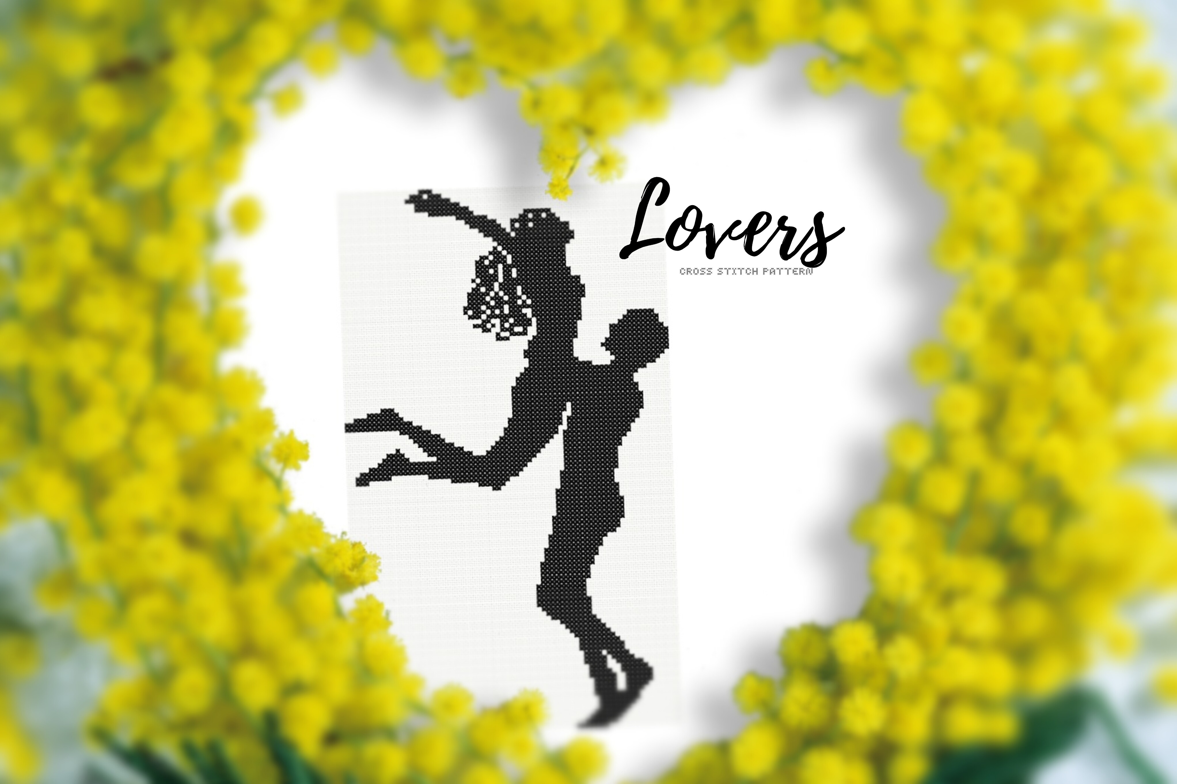 Lovers. Sunset Couple. Cross Stitch