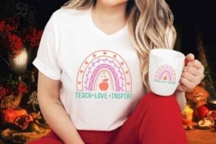 Teacher Boho Rainbow SVG Graphic by BundleDesigner · Creative Fabrica
