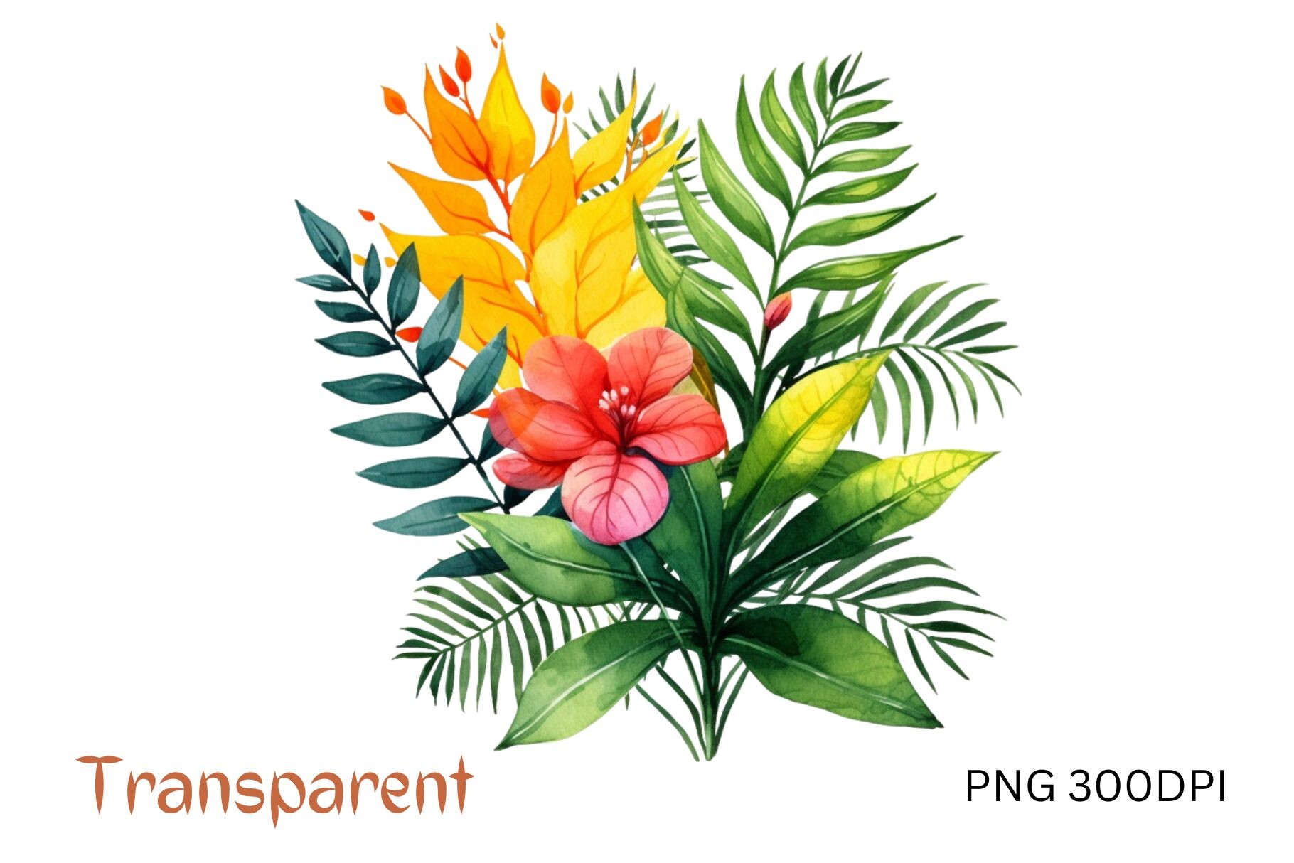 Tropical Flowers Clipart Graphic by DreamyDesignsCoIN · Creative Fabrica