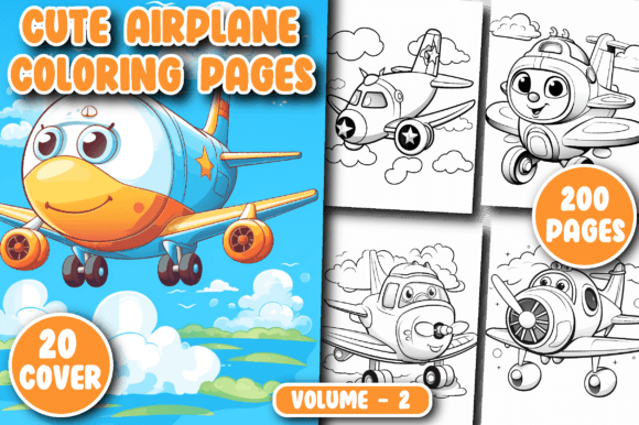 200 Cute Airplane Coloring Pages