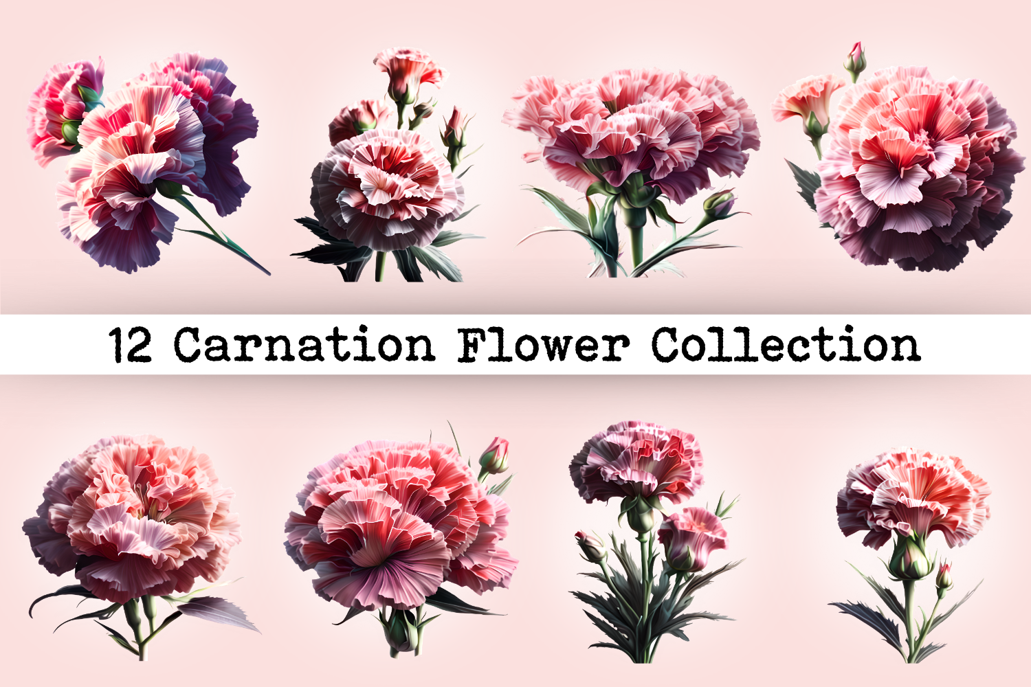 Carnation Flowers Images Collection Graphic by Hassas Arts · Creative ...