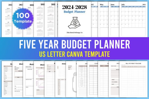 Editable Five Year Budget Planner Canva