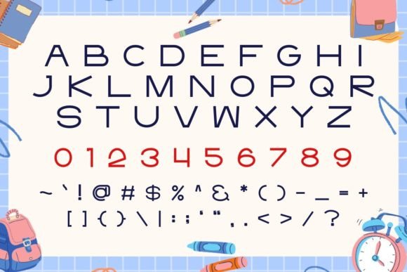 Minimalist School Font PNG with transparent background - Preview 6