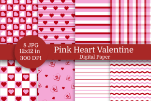 Pink Heart Valentine Digital Paper Graphic by Nam Tiwa · Creative Fabrica