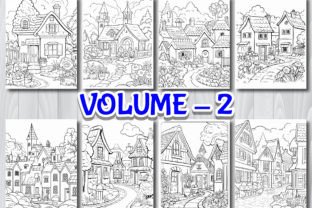 Villages Scene Coloring Pages for Adults Graphic by KIDS ZONE ...