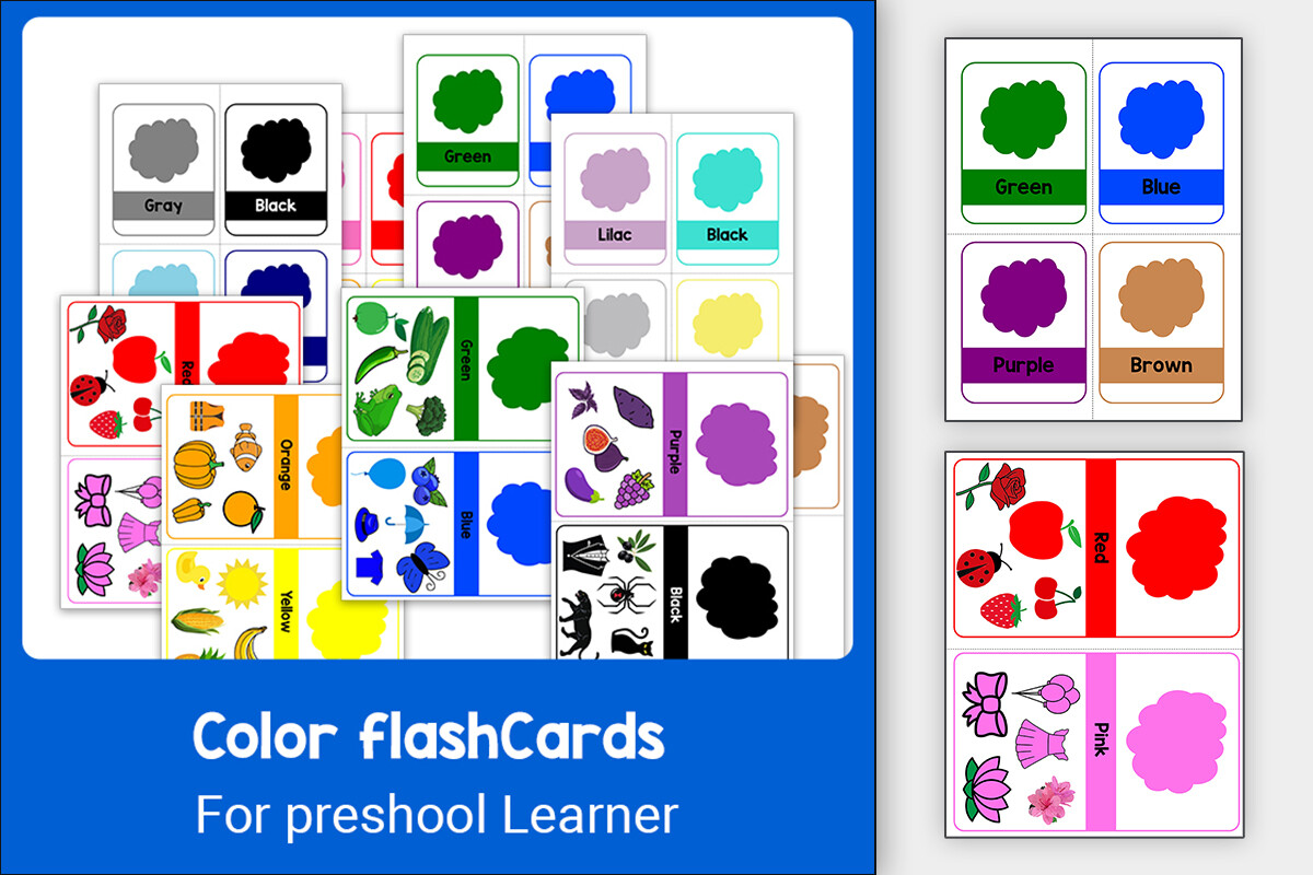 Color Flashcards for Preschool Learners Graphic by TheStudyKits ...