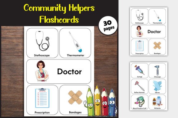 Community Helpers Flashcards for Kinder